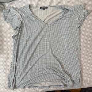 Adrianna Papell Blue Checkered Blouse - M